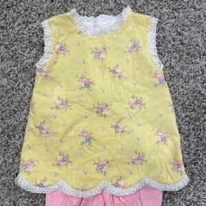 Floral Yellow and Pink Kids Dress Set